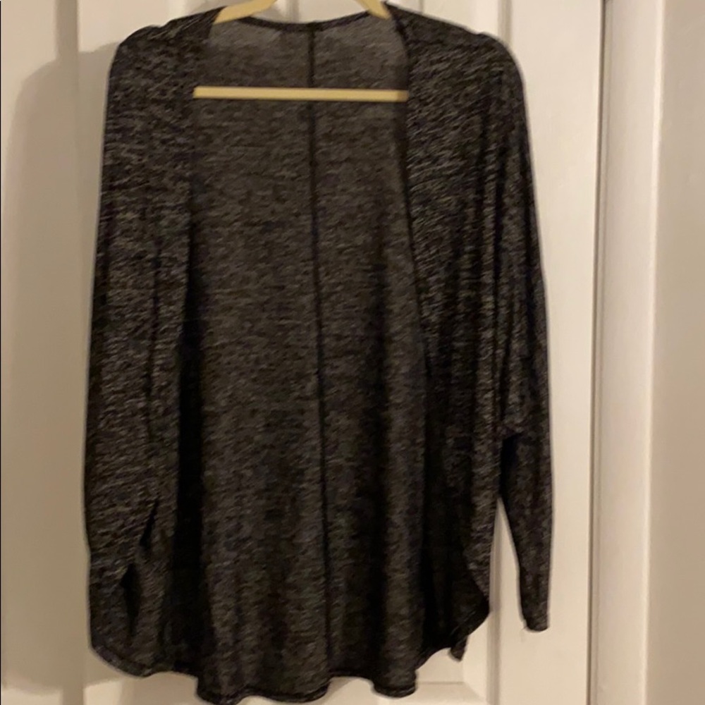 Heather black, soft, cardigan